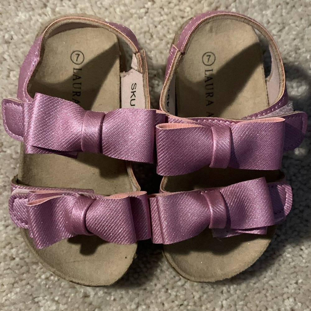 Laura Ashley girls sparkling pink sandals size 7